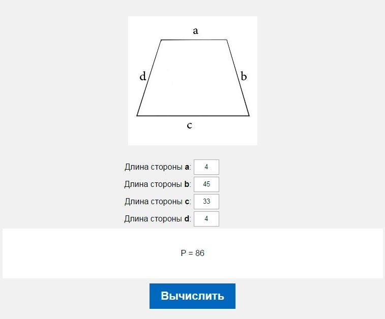 Периметр трапеции
